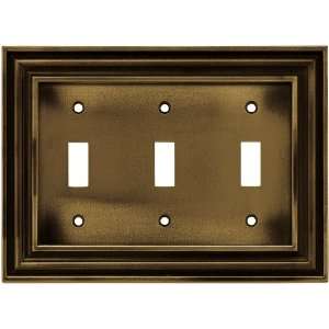 Liberty Hardware 64734 Rustic Edges Triple Switch Wall Plate, Tumbled 