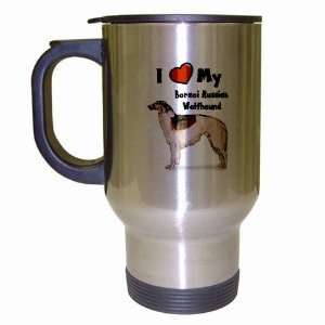    I Love My Borzoi Russian Wolfhound Travel Mug