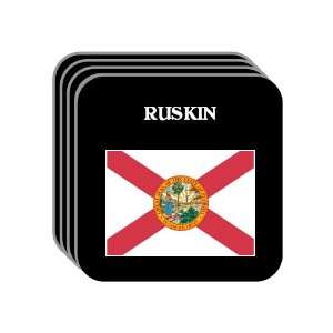 US State Flag   RUSKIN, Florida (FL) Set of 4 Mini Mousepad Coasters