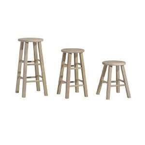  Round Top Backless Bar Stool Parawood  