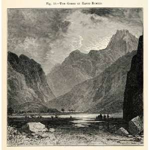 1882 Wood Engraving Turkey Gorge Hagio Rumeli Landscape Mountain 
