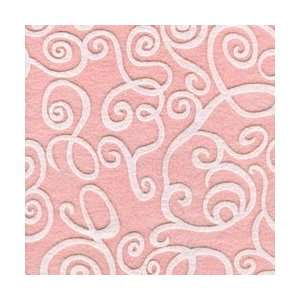  Kunin Foss Fabrics Fanci Felt 9X12 White Swirl Baby Pink 