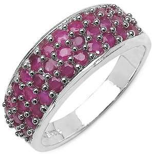  1.50 Carat Genuine Ruby Sterling Silver Ring Jewelry
