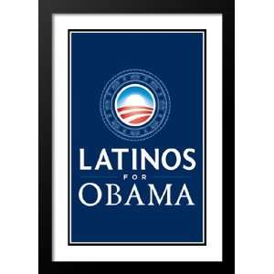  Barack Obama 20x26 Framed and Double Matted Latinos 