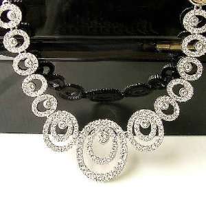 CET Domain SZ16 24 HOOK Silver Wedding Dress Necklace & Earring Set 