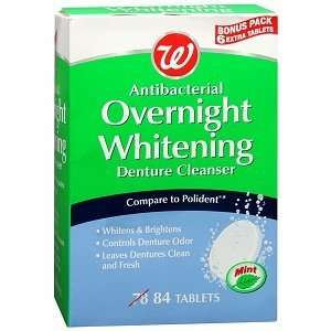   Overnight Whitening Denture Cleanser Mint, 78 ea 