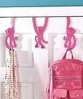 set of 3 over the door pink monkey hooks for kids room expedited 