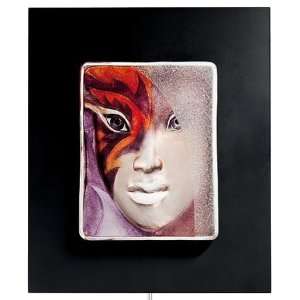 Roxane Red Artlight Etched Crystal Framed Sculpture 