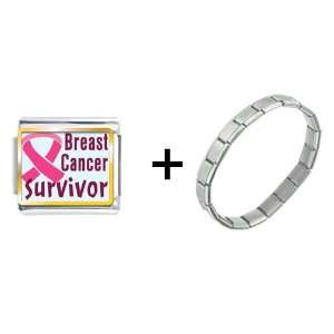   Breast Cancer Survivor Pink Italian Charm Bracelet Pugster Jewelry
