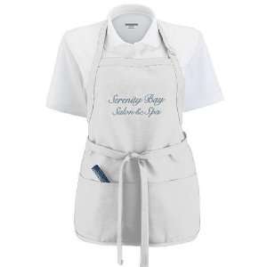  Augusta Oversized Medium Length Apron With Pouch   White 