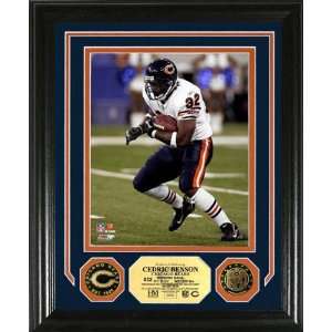  Cedric Benson Chicago Bears Photo Mint with Two 24KT Gold 