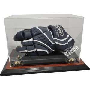  Detroit Red Wings Hockey Player Glove Display Case, Brown 