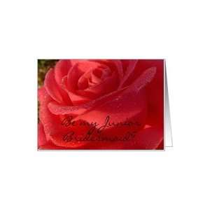  Junior Bridesmaid, dewy red rose Card Health & Personal 