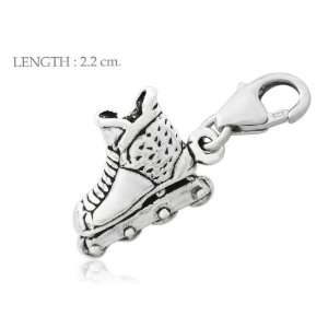 Roller Skating 3d 925 Sterling Silver Charm Pendant Free Lobster Claws 
