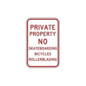   No Skateboarding Bicycles Rollerblading   12x18