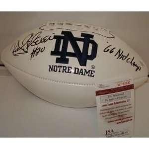  Signed Rocky Bleier Football   Notre Dame 66 Champs JSA 