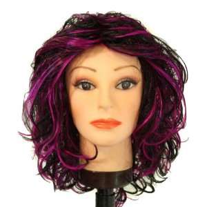  16 Off black with Deep Margenta synthetic wig Beauty