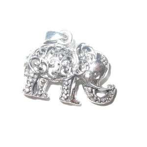  Solid Sterling Silver 925 Decorated Filagree Elephant 