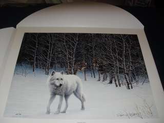 Robert A Richert Intrepid Wolf Pack White Snow Hidden Painting SN Oil 