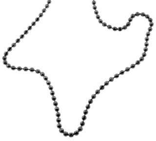 New Mens BLACK .925 Sterling Silver Bead Ball Chain  