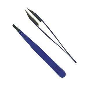  Tnt/rubis Tweezer   Blue Handle With Polymer Slant Tips 