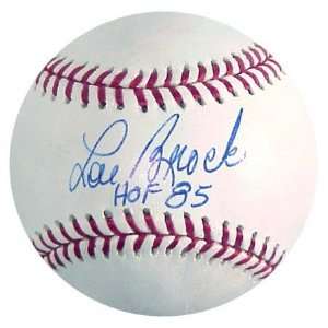  Lou Brock Autographed Baseball with HOF 1985 Inscription 