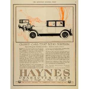  1921 Ad Antique Haynes Brougham Closed Cars Kokomo IN 