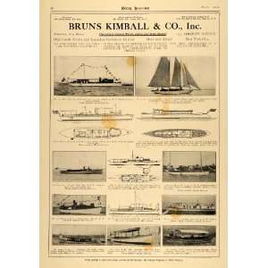  1913 Ad Bruns Kimball Yacht Ship Cruiser Sale Charter 