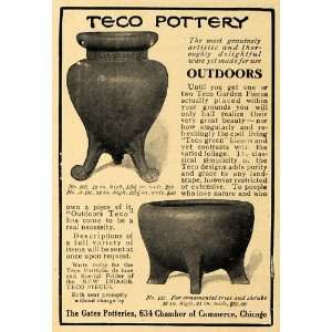   Ad Teco Pottery The Gates Potteries Garden Decor   Original Print Ad