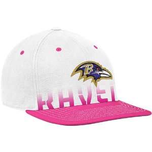   White Pink Breast Cancer Awareness Flat Brim Flex Hat Sports