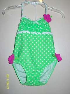 Okie Dokie Infant Girls 1 Pc Bathing Suit+Cover  Up 18M  