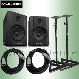 Audio BX5 D2 BX5D2 Recording Studio Monitors with stands and cables 