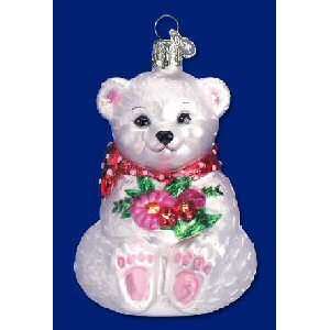 Old World Christmas Girl Bear Ornament 