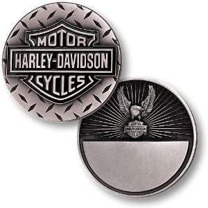  Harley Davidson Diamond Plate, Eagle Nickel Antique Coin 
