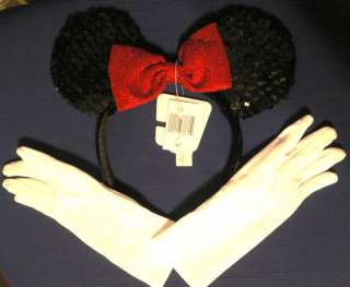 Minnie Mouse HEADBAND + EARS + GLOVES~NWT~  