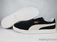 PUMA SUEDE ARCHIVE ECO BLACK/WHITE/GOLD CLASSIC SKATE MENS ALL SIZES 