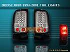 94 95 96 97 98 99 00 01 Dodge RAM Pickup Tail Lights Carbon Fiber 