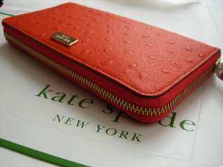Kate Spade Windsor Square Tangerine Leather Wallet $195  