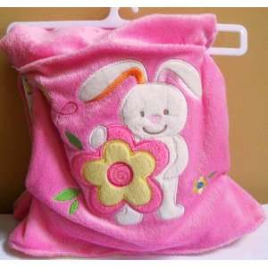  Blankets and Beyond Soft Pink Plush Bunny Blanket Baby
