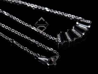 Asprey 18K White Gold Pave Diamonds Black Onyx Necklace  