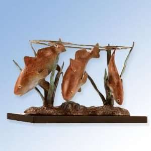  Red Fish Group Metal Art Sculpture