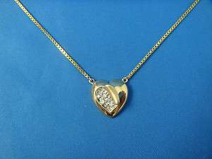 14K YELLOW GOLD AND DIAMOND HEART NECKLACE  