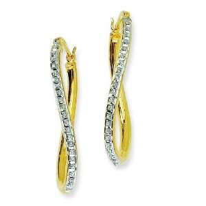   Silver Gold Plated IJ Diamond Hoop Earrings Arts, Crafts & Sewing