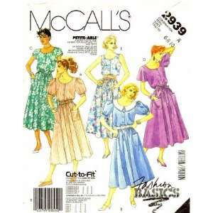  McCalls 2939 Sewing Pattern Misses Pullover Dress & Tie 