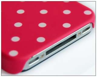 White Dot Red Hard Case Cover For iphone 4 4G AT&T  