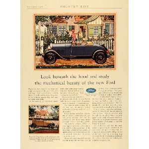  1928 Ad Arabian Sand Ford Tudor Sedan Motor Blue Car 