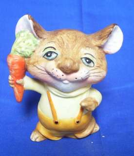 Vintage Homco Rat Mice Mouse Carrot Ceramic Figurine  