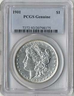HJB  1901 S Morgan Dollar, PCGS Genuine  