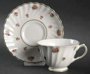 Mint Royal Doulton Tea Cup and Saucer Set Rosebud H4845  