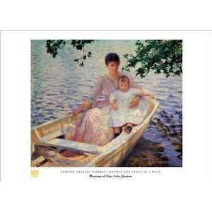 Mother And Child In A Boat Poster Print 